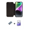 MARSİLYAN™- iPhone 12 Kılıf Siluet Minimal Serisi - Siyah Bilvis 5in1 5D Magic Hayalet Cam Ekran Koruyucu + Shine Kamera Lens Koruma Cam - SABE