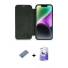 MARSİLYAN™- iPhone 12 Kılıf Siluet Minimal Serisi - Siyah Bilvis 5in1 5D Magic Hayalet Cam Ekran Koruyucu + Shine Kamera Lens Koruma Cam - GS