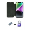 MARSİLYAN™- iPhone 12 Kılıf Siluet Minimal Serisi - Siyah Bilvis 5in1 5D Magic Hayalet Cam Ekran Koruyucu + Shine Kamera Lens Koruma Cam - SABE