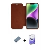 MARSİLYAN™- iPhone 12 Kılıf Siluet Minimal Serisi - Siyah Bilvis 5in1 5D Magic Hayalet Cam Ekran Koruyucu + Metal Kamera Lens Koruma Cam - MI