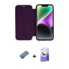 MARSİLYAN™- iPhone 12 Kılıf Siluet Minimal Serisi - Siyah Bilvis 5in1 5D Magic Hayalet Cam Ekran Koruyucu + Metal Kamera Lens Koruma Cam - MI