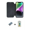 MARSİLYAN™- iPhone 12 Kılıf Siluet Minimal Serisi - Siyah Polymer Nano Ekran Koruyucu + Metal Kamera Lens Koruma Cam - KI