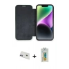 MARSİLYAN™- iPhone 12 Kılıf Siluet Minimal Serisi - Siyah Polymer Nano Ekran Koruyucu + Rainbow Kamera Lens Koruma Cam - MR