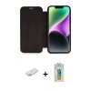 MARSİLYAN™- iPhone 12 Kılıf Siluet Minimal Serisi - Siyah Polymer Nano Ekran Koruyucu + Renkli Kamera Lens Koruma Cam - TU