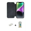 MARSİLYAN™- iPhone 12 Kılıf Siluet Minimal Serisi - Siyah Polymer Nano Ekran Koruyucu + Renkli Kamera Lens Koruma Cam - TU