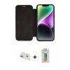 MARSİLYAN™- iPhone 12 Kılıf Siluet Minimal Serisi - Siyah Polymer Nano Ekran Koruyucu + Rainbow Kamera Lens Koruma Cam - YL