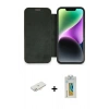 MARSİLYAN™- iPhone 12 Kılıf Siluet Minimal Serisi - Siyah Polymer Nano Ekran Koruyucu + Renkli Kamera Lens Koruma Cam - YL