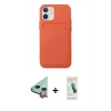 MARSİLYAN™- iPhone 12 Kılıf Vadi Çizgi Prime - Şeffaf Pasifik Cam Ekran Koruyucu + Raze Metal Kamera Lens - KI