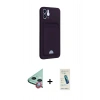 MARSİLYAN™- iPhone 12 Kılıf Vadi Çizgi Prime - Şeffaf Pasifik Cam Ekran Koruyucu + Raze Metal Kamera Lens - KI