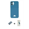 MARSİLYAN™- iPhone 12 Kılıf Vadi Çizgi Prime - Şeffaf Pasifik Cam Ekran Koruyucu + Metal Kamera Lens Koruma Cam - MI