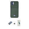 MARSİLYAN™- iPhone 12 Kılıf Vadi Çizgi Prime - Şeffaf Pasifik Cam Ekran Koruyucu + Metal Kamera Lens Koruma Cam - MI