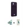 MARSİLYAN™- iPhone 12 Kılıf Vadi Çizgi Prime - Şeffaf Pasifik Cam Ekran Koruyucu + Raze Metal Kamera Lens - MI