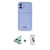 MARSİLYAN™- iPhone 12 Kılıf Vadi Çizgi Prime - Şeffaf Pasifik Cam Ekran Koruyucu + Raze Metal Kamera Lens - MI