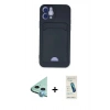 MARSİLYAN™- iPhone 12 Kılıf Vadi Çizgi Prime - Şeffaf Pasifik Cam Ekran Koruyucu + Raze Metal Kamera Lens - MI