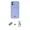 MARSİLYAN™- iPhone 12 Kılıf Vadi Çizgi Prime - Şeffaf Pasifik Cam Ekran Koruyucu + Metal Kamera Lens Koruma Cam - AKYL