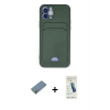MARSİLYAN™- iPhone 12 Kılıf Vadi Çizgi Prime - Şeffaf Pasifik Cam Ekran Koruyucu + Metal Kamera Lens Koruma Cam - AKYL