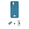 MARSİLYAN™- iPhone 12 Kılıf Vadi Çizgi Prime - Şeffaf Pasifik Cam Ekran Koruyucu + Metal Kamera Lens Koruma Cam - AKYL