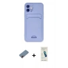 MARSİLYAN™- iPhone 12 Kılıf Vadi Çizgi Prime - Şeffaf Pasifik Cam Ekran Koruyucu + Metal Kamera Lens Koruma Cam - KI