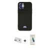 MARSİLYAN™- iPhone 12 Kılıf Vadi Çizgi Prime - Şeffaf Pasifik Cam Ekran Koruyucu + Mor Rainbow Kamera Lens Koruma Cam