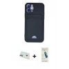 MARSİLYAN™- iPhone 12 Kılıf Vadi Çizgi Prime - Şeffaf Pasifik Cam Ekran Koruyucu + Rainbow Kamera Lens Koruma Cam - YL