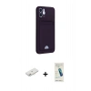 MARSİLYAN™- iPhone 12 Kılıf Vadi Çizgi Prime - Şeffaf Pasifik Cam Ekran Koruyucu + Renkli Kamera Lens Koruma Cam - PE