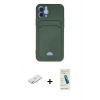 MARSİLYAN™- iPhone 12 Kılıf Vadi Çizgi Prime - Şeffaf Pasifik Cam Ekran Koruyucu + Renkli Kamera Lens Koruma Cam - SI