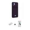 MARSİLYAN™- iPhone 12 Kılıf Vadi Çizgi Prime - Şeffaf Pasifik Cam Ekran Koruyucu + Renkli Kamera Lens Koruma Cam - SI