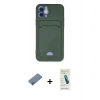 MARSİLYAN™- iPhone 12 Kılıf Vadi Çizgi Prime - Şeffaf Pasifik Cam Ekran Koruyucu + Shine Kamera Lens Koruma Cam - SABE