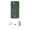 MARSİLYAN™- iPhone 12 Kılıf Vadi Çizgi Prime - Şeffaf Pasifik Cam Ekran Koruyucu + Renkli Kamera Lens Koruma Cam - YL