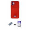 MARSİLYAN™- iPhone 12 Kılıf Vadi Çizgi Prime - Siyah Bilvis 5in1 3D Magic Cam Ekran Koruyucu + Mavi Metal Kamera Lens Koruma Cam