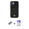 MARSİLYAN™- iPhone 12 Kılıf Vadi Çizgi Prime - Siyah Bilvis 5in1 3D Magic Cam Ekran Koruyucu + Metal Kamera Lens Koruma Cam - KI