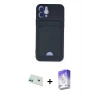 MARSİLYAN™- iPhone 12 Kılıf Vadi Çizgi Prime - Siyah Bilvis 5in1 3D Magic Cam Ekran Koruyucu + Rainbow Kamera Lens Koruma Cam - YL