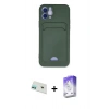 MARSİLYAN™- iPhone 12 Kılıf Vadi Çizgi Prime - Siyah Bilvis 5in1 3D Magic Cam Ekran Koruyucu + Rainbow Kamera Lens Koruma Cam - YL