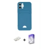 MARSİLYAN™- iPhone 12 Kılıf Vadi Çizgi Prime - Siyah Bilvis 5in1 3D Magic Cam Ekran Koruyucu + Renkli Kamera Lens Koruma Cam - SI