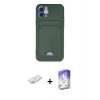 MARSİLYAN™- iPhone 12 Kılıf Vadi Çizgi Prime - Siyah Bilvis 5in1 3D Magic Cam Ekran Koruyucu + Renkli Kamera Lens Koruma Cam - TU