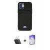 MARSİLYAN™- iPhone 12 Kılıf Vadi Çizgi Prime - Siyah Bilvis 5in1 3D Magic Cam Ekran Koruyucu + Kamera Lens Koruma Cam - SF