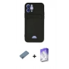 MARSİLYAN™- iPhone 12 Kılıf Vadi Çizgi Prime - Siyah Bilvis 5in1 3D Magic Cam Ekran Koruyucu + Shine Kamera Lens Koruma Cam - MI