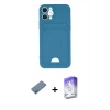 MARSİLYAN™- iPhone 12 Kılıf Vadi Çizgi Prime - Siyah Bilvis 5in1 3D Magic Cam Ekran Koruyucu + Shine Kamera Lens Koruma Cam - MI