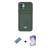 MARSİLYAN™- iPhone 12 Kılıf Vadi Çizgi Prime - Siyah Bilvis 5in1 3D Magic Cam Ekran Koruyucu + Shine Kamera Lens Koruma Cam - GS