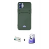 MARSİLYAN™- iPhone 12 Kılıf Vadi Çizgi Prime - Siyah Bilvis 5in1 5D Magic Hayalet Cam Ekran Koruyucu + Rainbow Kamera Lens Koruma Cam - YL