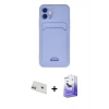 MARSİLYAN™- iPhone 12 Kılıf Vadi Çizgi Prime - Siyah Bilvis 5in1 5D Magic Hayalet Cam Ekran Koruyucu + Rainbow Kamera Lens Koruma Cam - MR