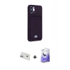 MARSİLYAN™- iPhone 12 Kılıf Vadi Çizgi Prime - Siyah Bilvis 5in1 5D Magic Hayalet Cam Ekran Koruyucu + Rainbow Kamera Lens Koruma Cam - MR