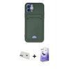 MARSİLYAN™- iPhone 12 Kılıf Vadi Çizgi Prime - Siyah Bilvis 5in1 5D Magic Hayalet Cam Ekran Koruyucu + Rainbow Kamera Lens Koruma Cam - MR