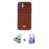 MARSİLYAN™- iPhone 12 Kılıf Vadi Çizgi Prime - Siyah Bilvis 5in1 5D Magic Hayalet Cam Ekran Koruyucu + Raze Metal Kamera Lens - KI