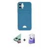 MARSİLYAN™- iPhone 12 Kılıf Vadi Çizgi Prime - Siyah Bilvis 5in1 5D Magic Hayalet Cam Ekran Koruyucu + Raze Metal Kamera Lens - KI