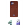 MARSİLYAN™- iPhone 12 Kılıf Vadi Çizgi Prime - Siyah Bilvis 5in1 5D Magic Hayalet Cam Ekran Koruyucu + Raze Metal Kamera Lens - MI
