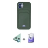 MARSİLYAN™- iPhone 12 Kılıf Vadi Çizgi Prime - Siyah Bilvis 5in1 5D Magic Hayalet Cam Ekran Koruyucu + Raze Metal Kamera Lens - MI