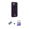 MARSİLYAN™- iPhone 12 Kılıf Vadi Çizgi Prime - Siyah Bilvis 5in1 5D Magic Hayalet Cam Ekran Koruyucu + Sierra Blue Shine Kamera Lens Koruma Cam