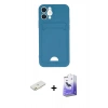 MARSİLYAN™- iPhone 12 Kılıf Vadi Çizgi Prime - Siyah Bilvis 5in1 5D Magic Hayalet Cam Ekran Koruyucu + Renkli Kamera Lens Koruma Cam - TU