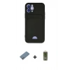MARSİLYAN™- iPhone 12 Kılıf Vadi Çizgi Prime - Siyah Joko Magic 5D Hayalet Cam + Shine Kamera Lens Koruma Cam - GS